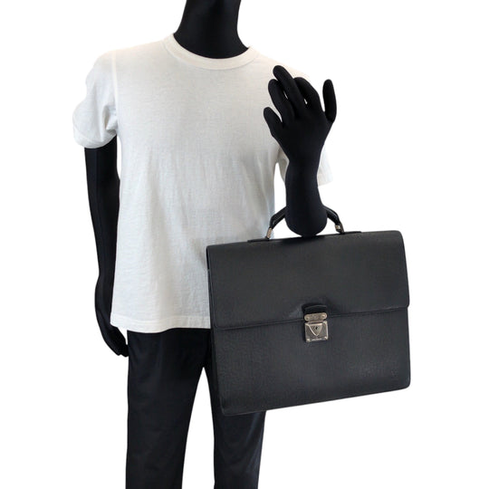 LOUIS VUITTON Business bag M31052 Taiga Aldoise black Business bag handbag Taiga Robusto 1 mens Used Authentic