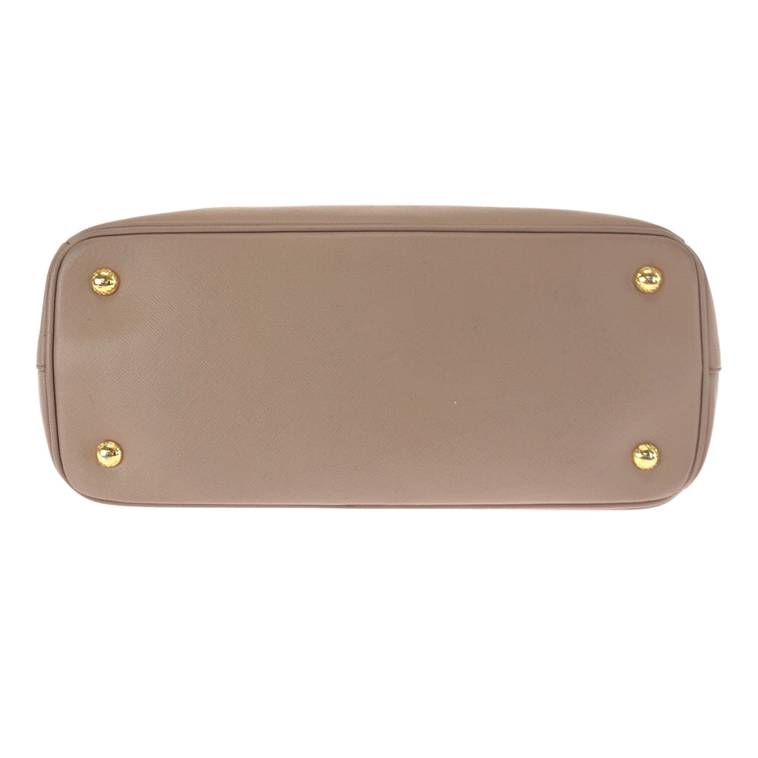 PRADA Tote Bag BN1874 leather Pink Gold Metal Tote Bag Shoulder Bag Handbag 2way Safiano Galilee Women Used Authentic