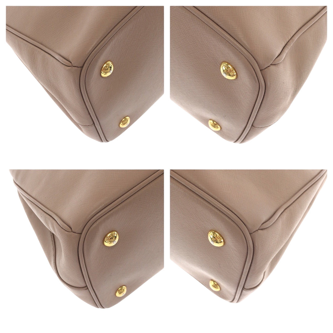 PRADA Tote Bag BN1874 leather Pink Gold Metal Tote Bag Shoulder Bag Handbag 2way Safiano Galilee Women Used Authentic