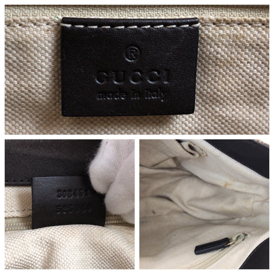 GUCCI Shoulder Bag 308452 GG canvas, leather Brown Beige Gold Metal Shoulder Bag pochette Sukey Women Used Authentic