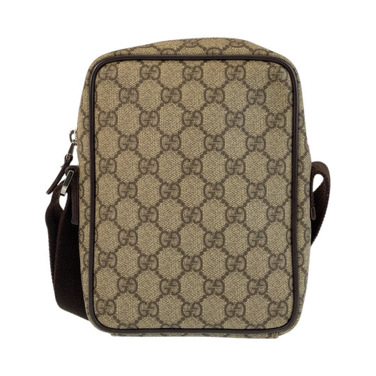 GUCCI Shoulder Bag 101680 GG Supreme canvas, leather Beige brown Shoulder Bag pochette Women Used Authentic