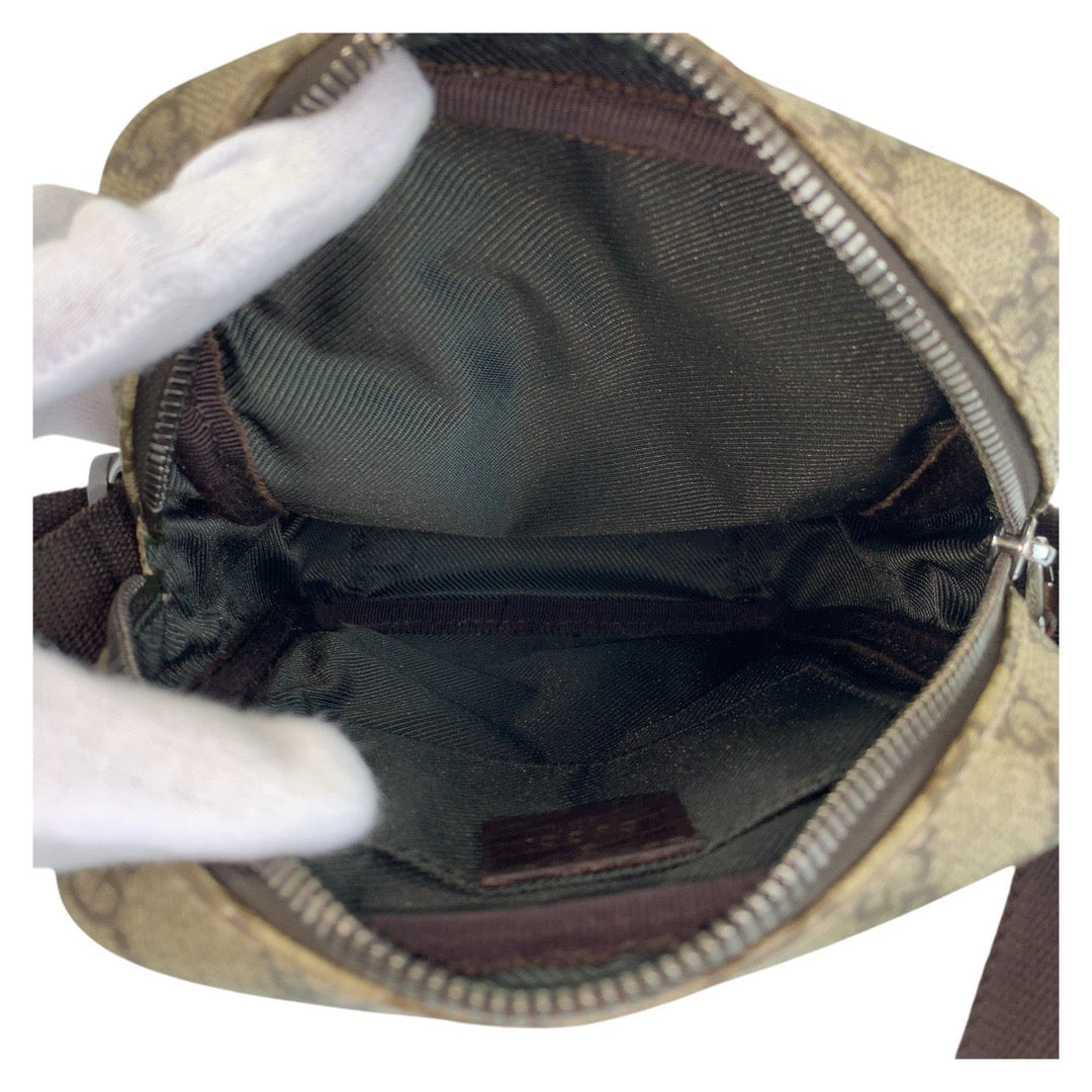 GUCCI Shoulder Bag 101680 GG Supreme canvas, leather Beige brown Shoulder Bag pochette Women Used Authentic