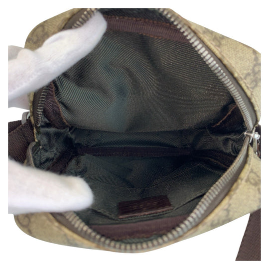 GUCCI Shoulder Bag 101680 GG Supreme canvas, leather Beige brown Shoulder Bag pochette Women Used Authentic