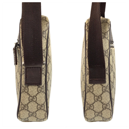 GUCCI Shoulder Bag 101680 GG Supreme canvas, leather Beige brown Shoulder Bag pochette Women Used Authentic