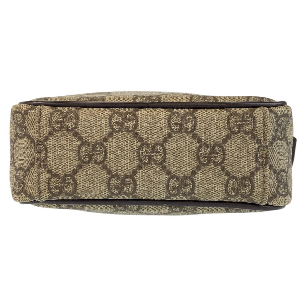 GUCCI Shoulder Bag 101680 GG Supreme canvas, leather Beige brown Shoulder Bag pochette Women Used Authentic