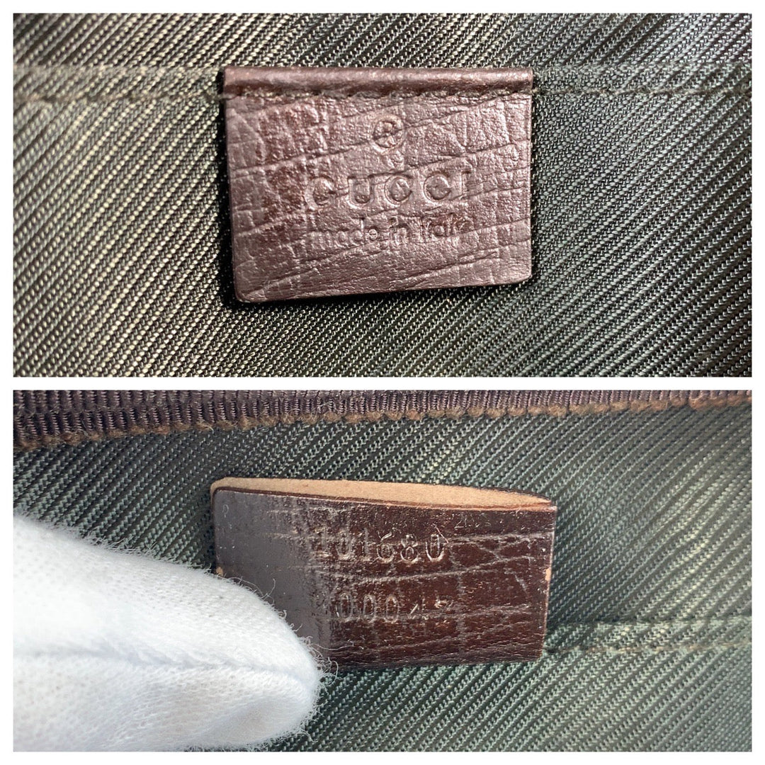 GUCCI Shoulder Bag 101680 GG Supreme canvas, leather Beige brown Shoulder Bag pochette Women Used Authentic