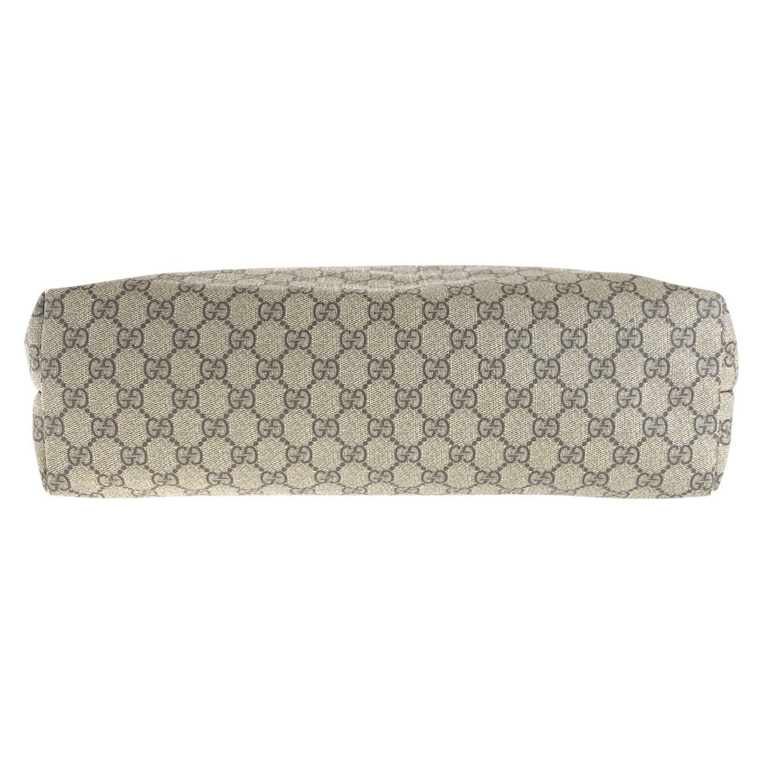 GUCCI Tote Bag 211137 GG Supreme canvas, leather beige Tote Bag Shoulder Bag Women Used Authentic