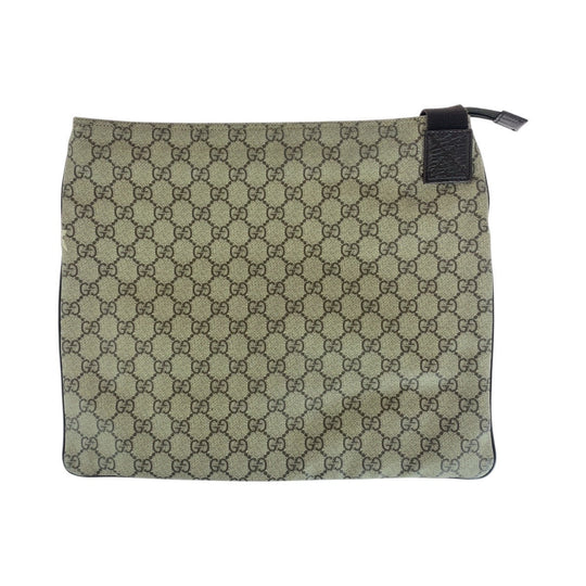 GUCCI Shoulder Bag 141198 GG Supreme canvas, leather Gray Brown SilverMetal Shoulder Bag pochette Women Used Authentic