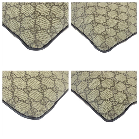 GUCCI Shoulder Bag 141198 GG Supreme canvas, leather Gray Brown SilverMetal Shoulder Bag pochette Women Used Authentic