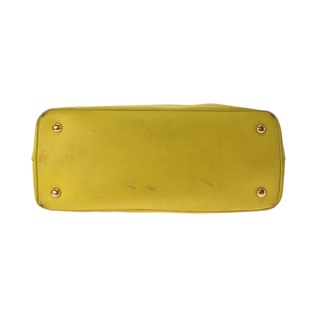 PRADA Shoulder Bag BN1874 leather Yellow Gold Metal Shoulder Bag Handbag 2way Safiano Women Used Authentic