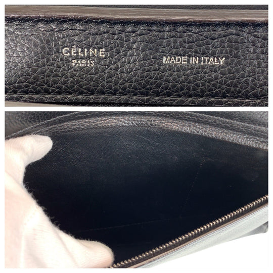 CELINE Handbag Leather, Suede Black black Handbag Trapeze Women Used Authentic