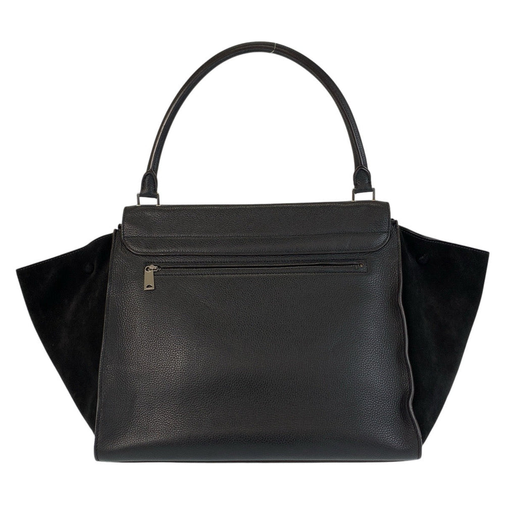 CELINE Handbag Leather, Suede Black black Handbag Trapeze Women Used Authentic
