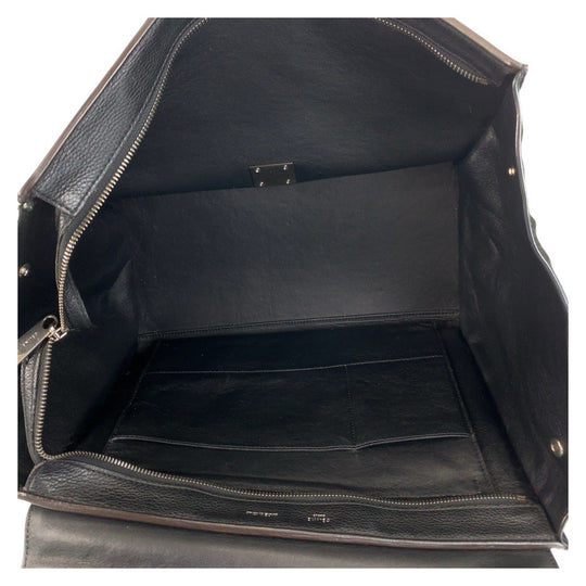 CELINE Handbag Leather, Suede Black black Handbag Trapeze Women Used Authentic