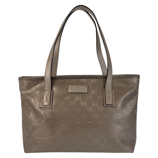 GUCCI Tote Bag 211138 PVC coated canvas, leather Bronze Metallic Brown Tote Bag Shoulder Bag GG implementation Women Used Authentic