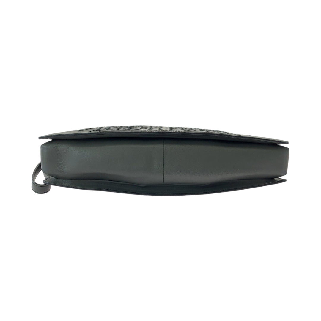 BOTTEGAVENETA Clutch bag BO633808N leather gray black black Clutch bag business bag INTRECCIATO mens Used Authentic