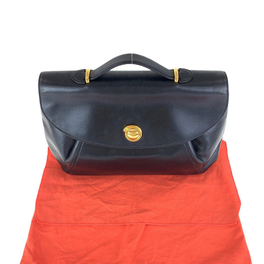 CARTIER Business bag leather Black Blue Gold Metal Business bag briefcase PANTHERE mens Used Authentic