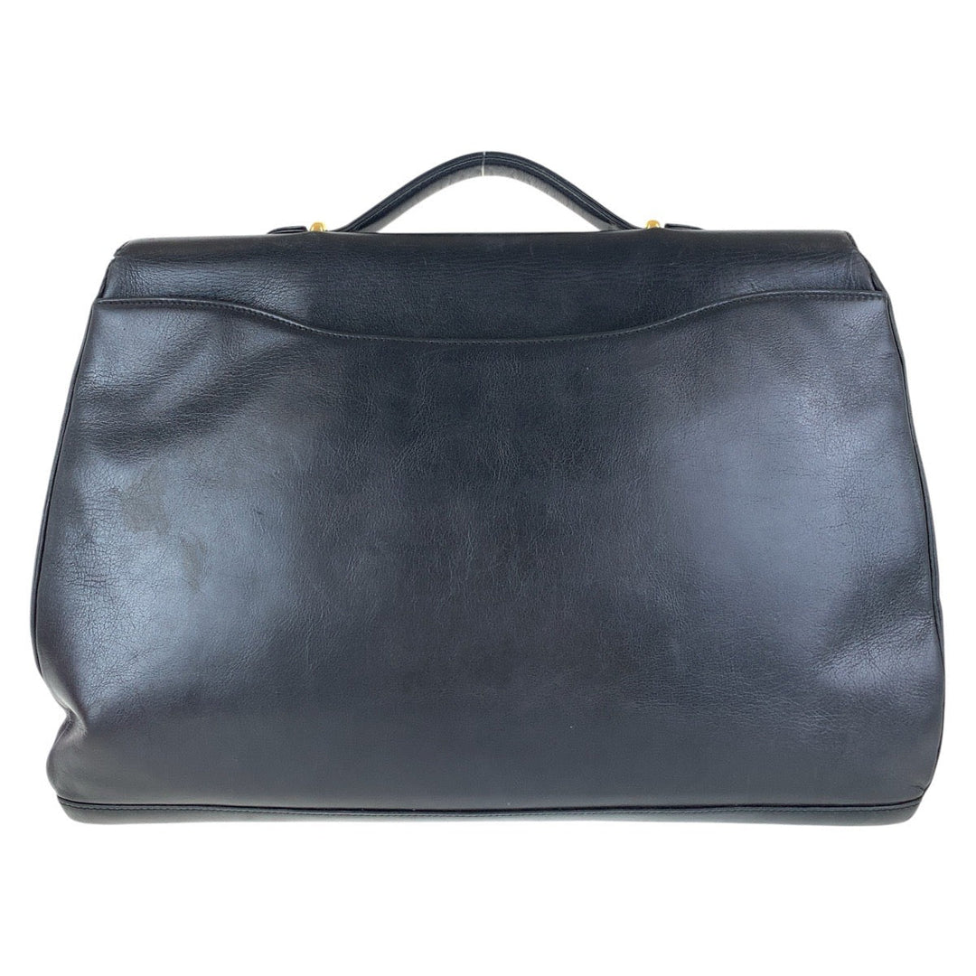 CARTIER Business bag leather Black Blue Gold Metal Business bag briefcase PANTHERE mens Used Authentic