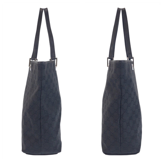 GUCCI Tote Bag 31243 GG canvas, leather Black black Tote Bag Shoulder Bag Women Used Authentic