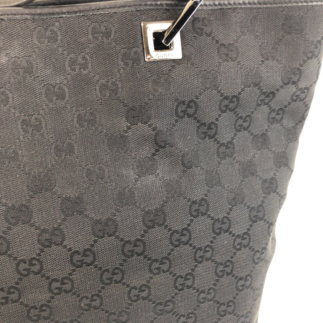 GUCCI Tote Bag 31243 GG canvas, leather Black black Tote Bag Shoulder Bag Women Used Authentic
