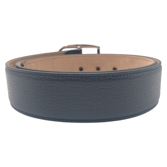 GUCCI belt 449716 90 34 leather Navy Silver mens Used Authentic