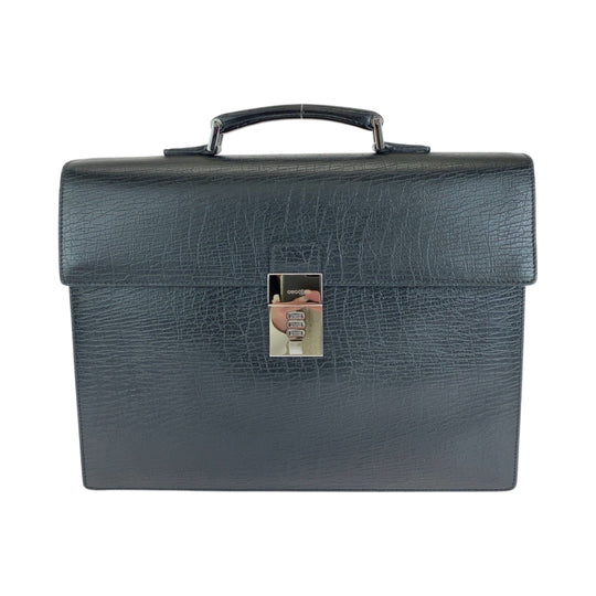 GUCCI Business bag 34044 leather Black SilverMetal Business bag handbag Cinghiale Darres mens Used Authentic
