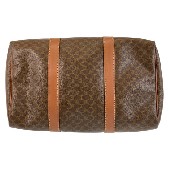 CELINE Handbag PVC, Leather Brown Gold Metal Handbag Boston Duffel bag Macadam Women Used Authentic