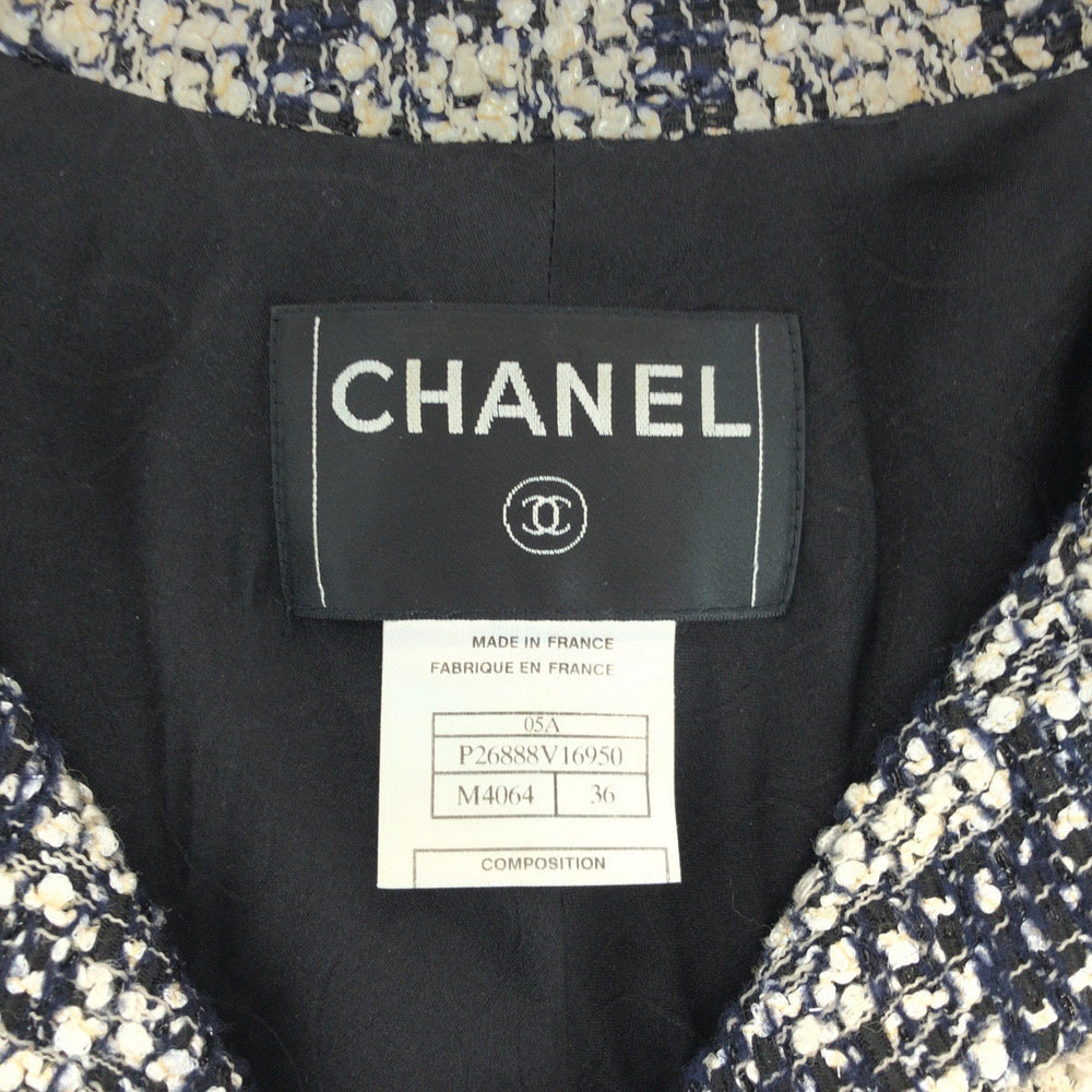 CHANEL tailored jacket P26888V16950 Rayon Multi COCO Mark Women 36 Used Authentic