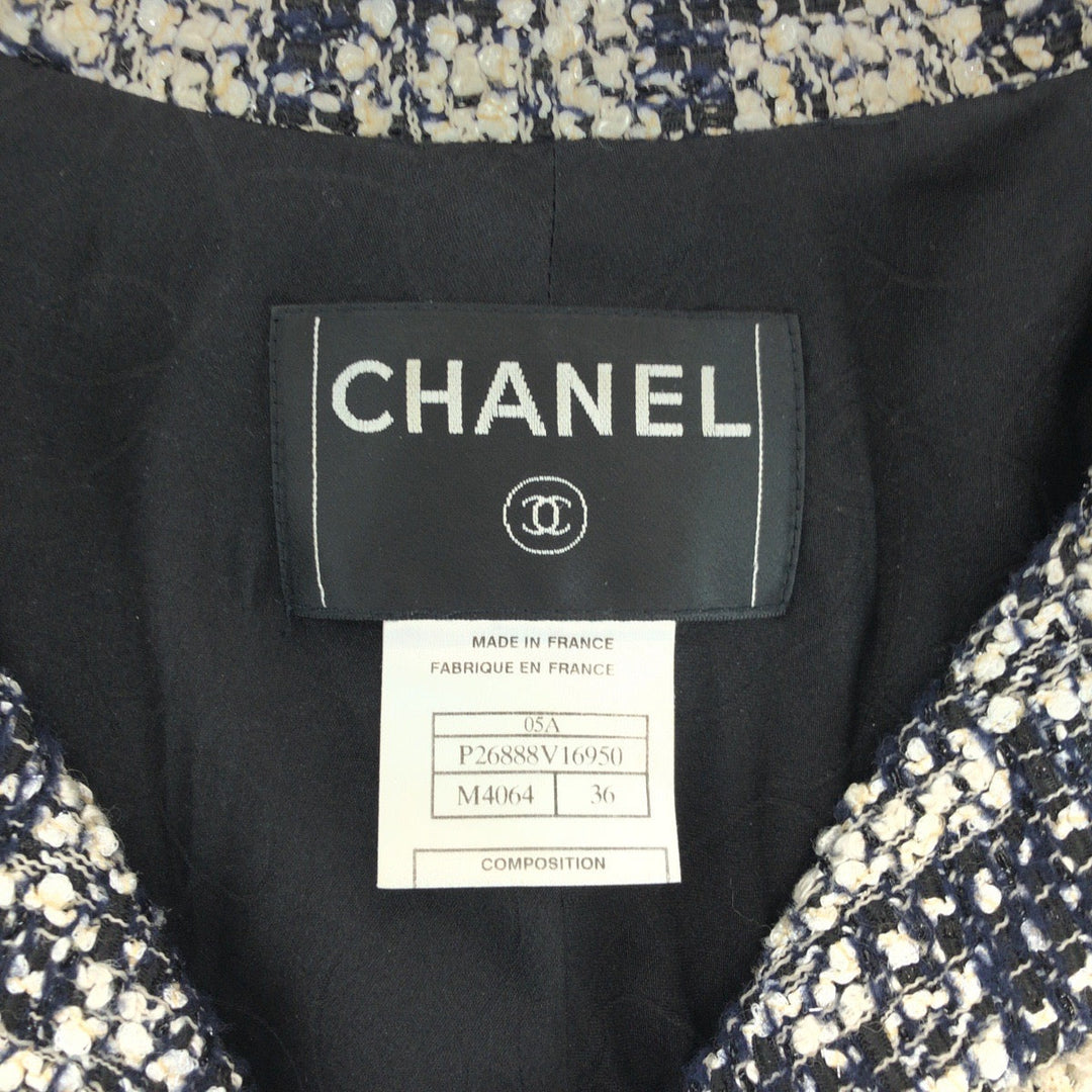 CHANEL tailored jacket P26888V16950 Rayon Multi COCO Mark Women 36 Used Authentic