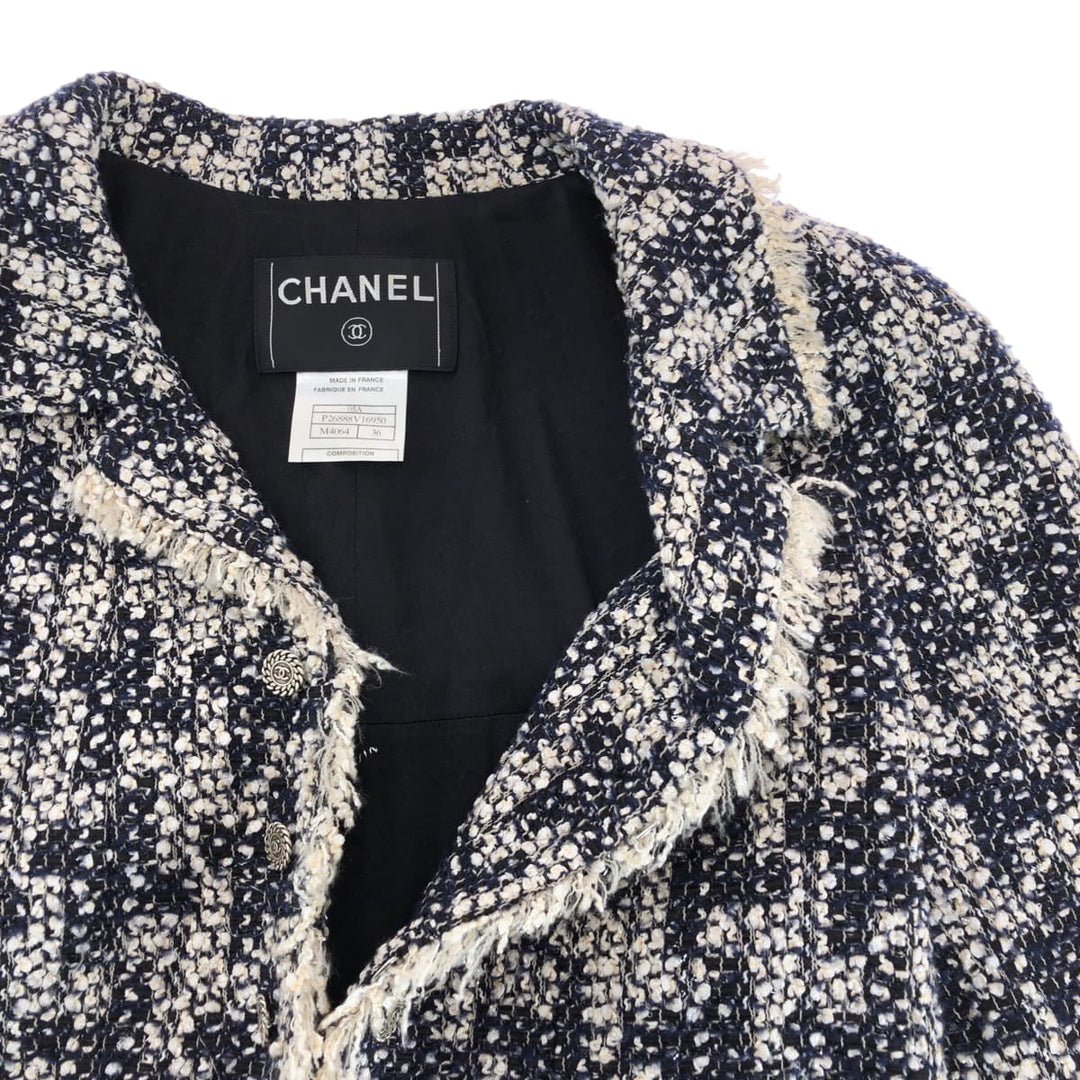 CHANEL tailored jacket P26888V16950 Rayon Multi COCO Mark Women 36 Used Authentic