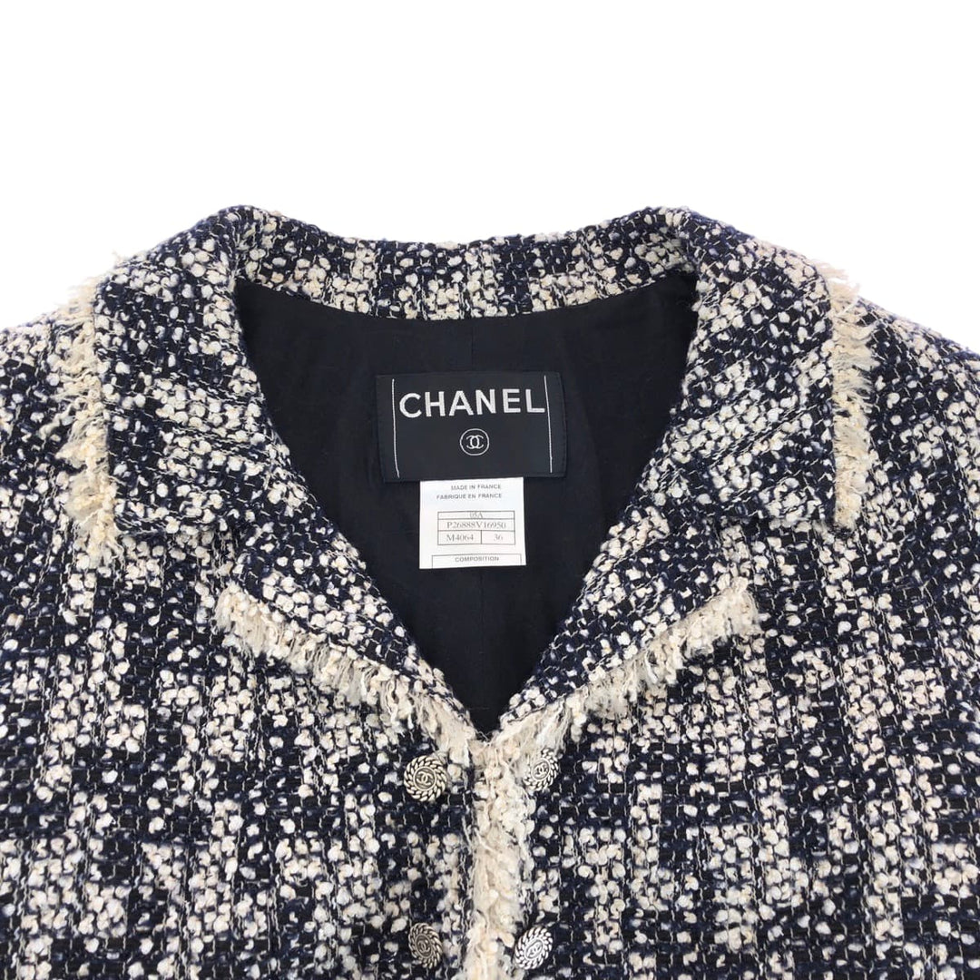 CHANEL tailored jacket P26888V16950 Rayon Multi COCO Mark Women 36 Used Authentic