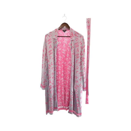 CHANEL cardigan P62933K48495 Rayon pink COCO Mark Women 42 Used Authentic