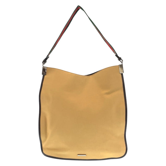 GUCCI Shoulder Bag 001 4306 canvas beige Hobo Shoulder Bag Sherry line Women Used Authentic