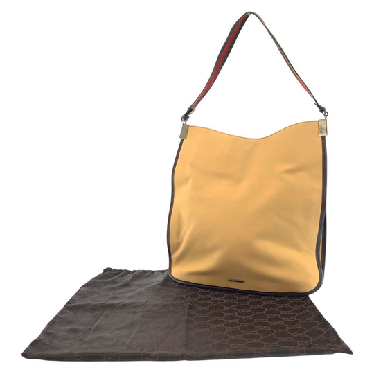 GUCCI Shoulder Bag 001 4306 canvas beige Hobo Shoulder Bag Sherry line Women Used Authentic