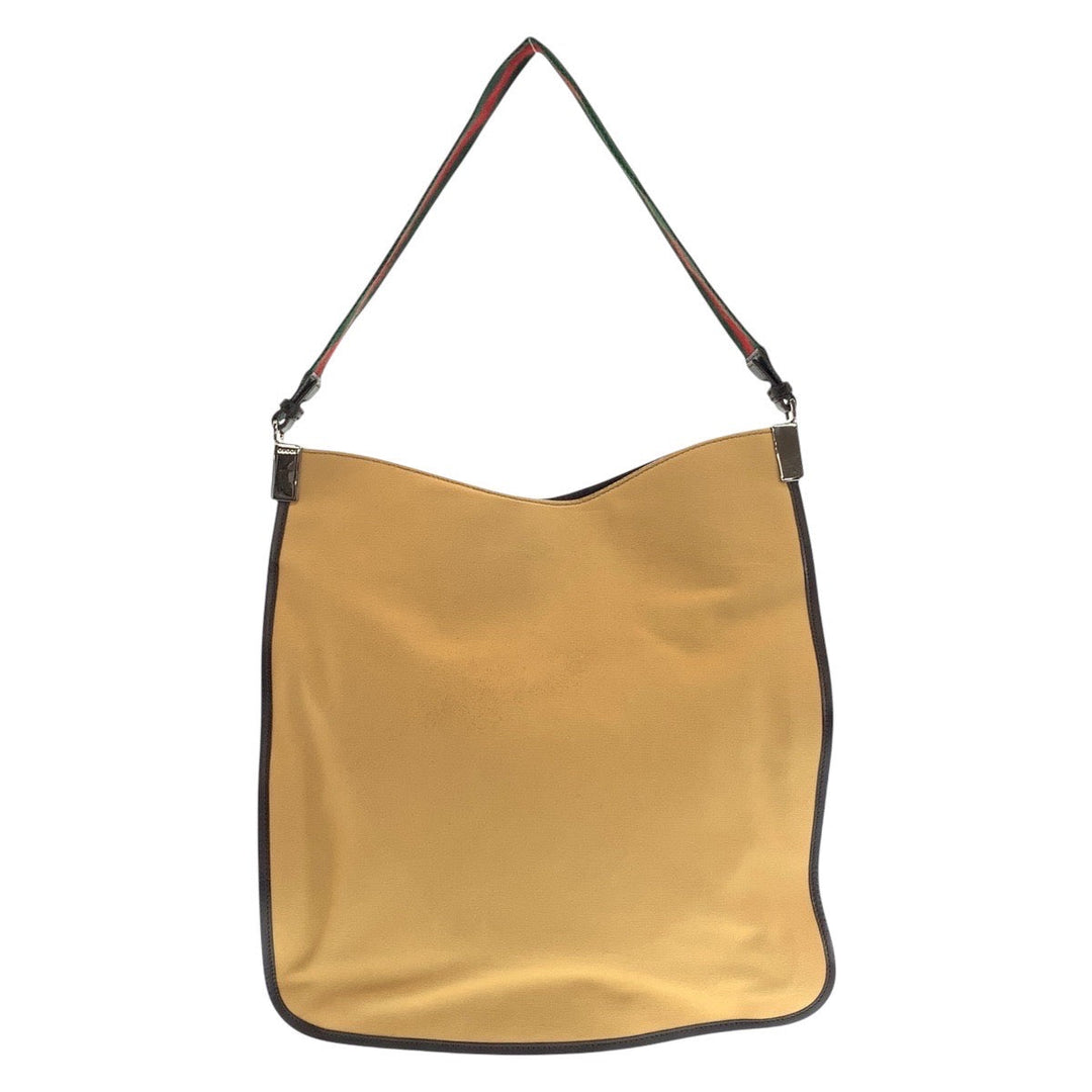 GUCCI Shoulder Bag 001 4306 canvas beige Hobo Shoulder Bag Sherry line Women Used Authentic