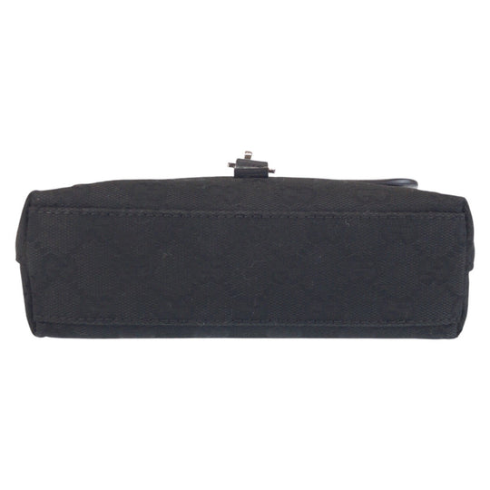 GUCCI Sling bag 92543 GG canvas Black SilverMetal Sling bag Bum bag Women Used Authentic