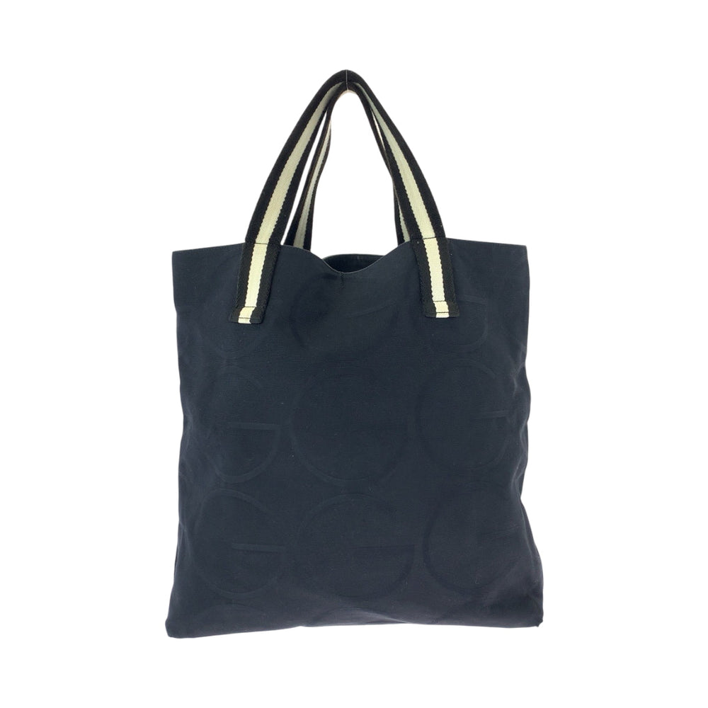 GUCCI Tote Bag 123439 canvas black black white Tote Bag Shoulder Bag G logo Women Used Authentic