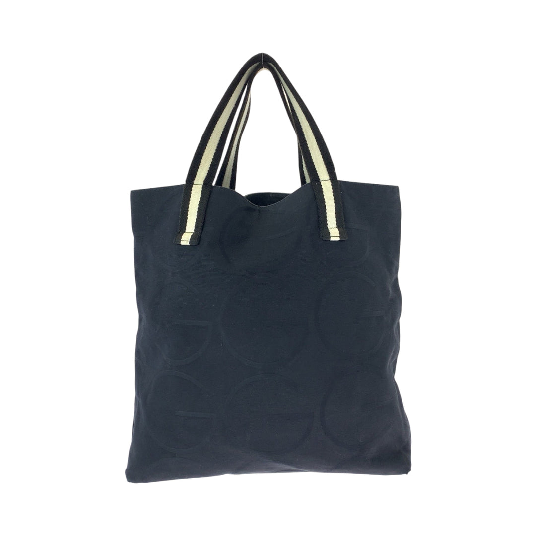 GUCCI Tote Bag 123439 canvas black black white Tote Bag Shoulder Bag G logo Women Used Authentic