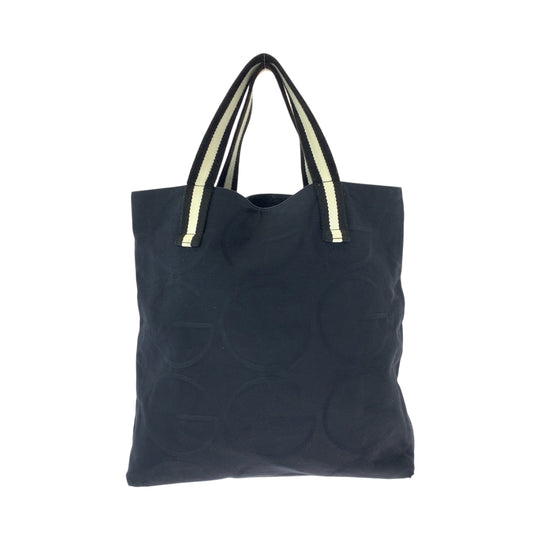 GUCCI Tote Bag 123439 canvas black black white Tote Bag Shoulder Bag G logo Women Used Authentic