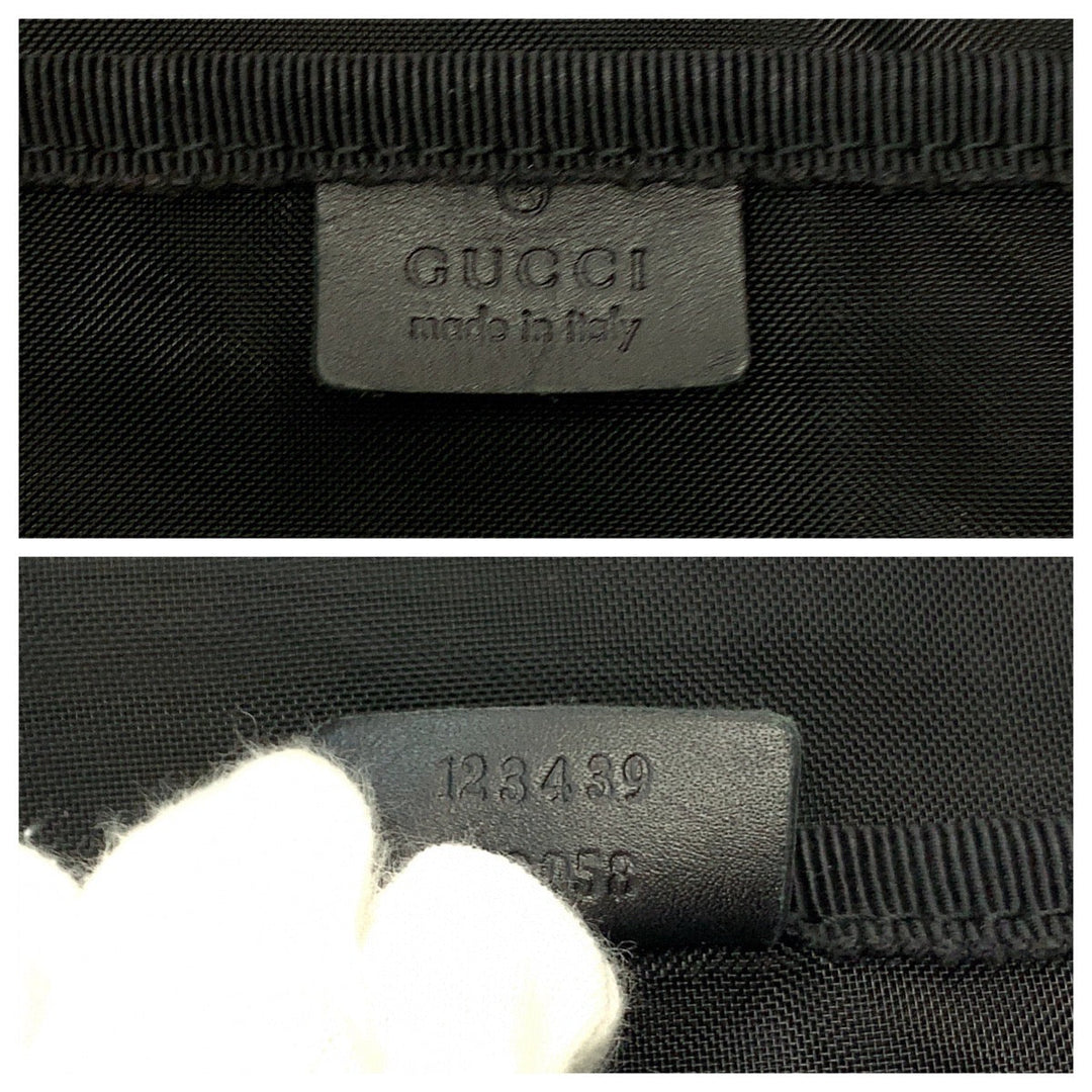 GUCCI Tote Bag 123439 canvas black black white Tote Bag Shoulder Bag G logo Women Used Authentic