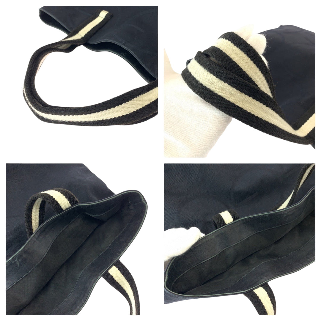 GUCCI Tote Bag 123439 canvas black black white Tote Bag Shoulder Bag G logo Women Used Authentic