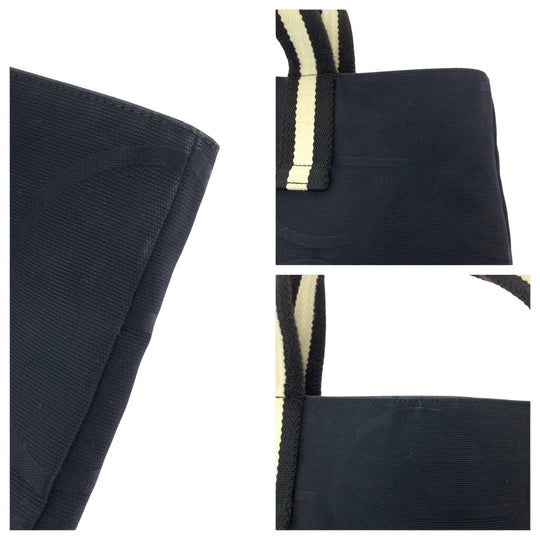 GUCCI Tote Bag 123439 canvas black black white Tote Bag Shoulder Bag G logo Women Used Authentic