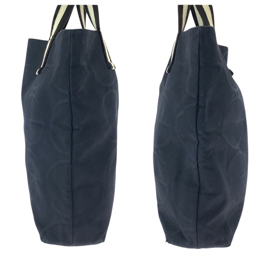 GUCCI Tote Bag 123439 canvas black black white Tote Bag Shoulder Bag G logo Women Used Authentic