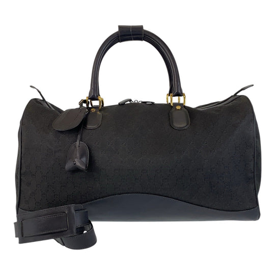 GUCCI Boston Duffel bag 012 3656 0 55 GG canvas, leather Black GoldMetal Boston Duffel bag Shoulder Bag 2way Old Gucci mens Used Authentic