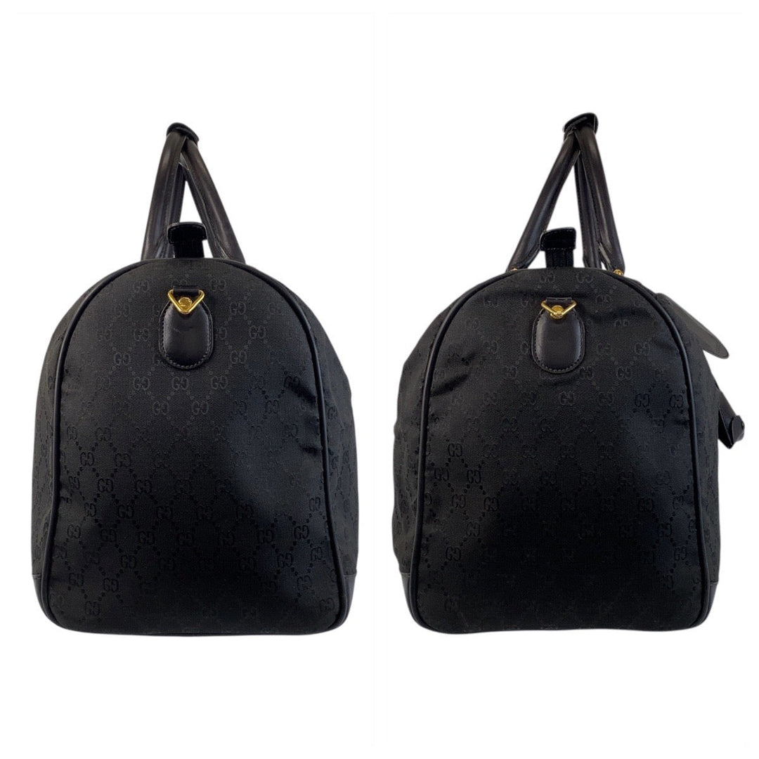 GUCCI Boston Duffel bag 012 3656 0 55 GG canvas, leather Black GoldMetal Boston Duffel bag Shoulder Bag 2way Old Gucci mens Used Authentic