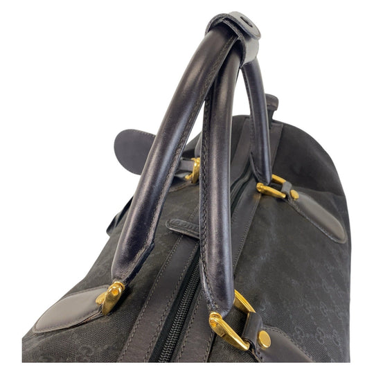GUCCI Boston Duffel bag 012 3656 0 55 GG canvas, leather Black GoldMetal Boston Duffel bag Shoulder Bag 2way Old Gucci mens Used Authentic