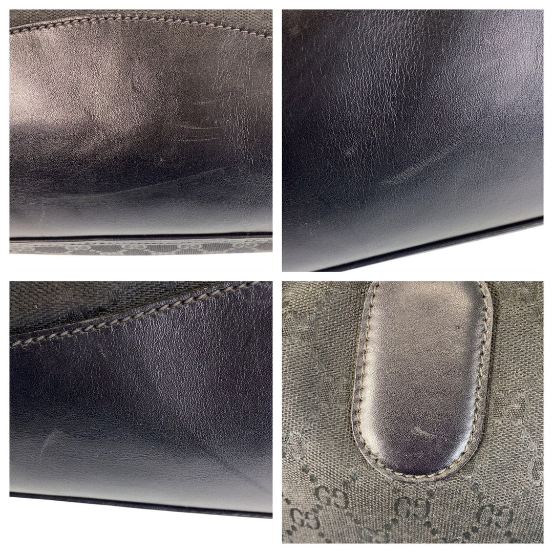 GUCCI Boston Duffel bag 012 3656 0 55 GG canvas, leather Black GoldMetal Boston Duffel bag Shoulder Bag 2way Old Gucci mens Used Authentic