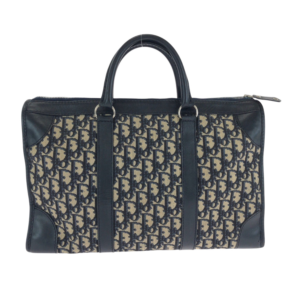 Dior Tote Bag canvas Navy Beige Black Gold Metal Tote Bag Shoulder Bag Trotter Women Used Authentic