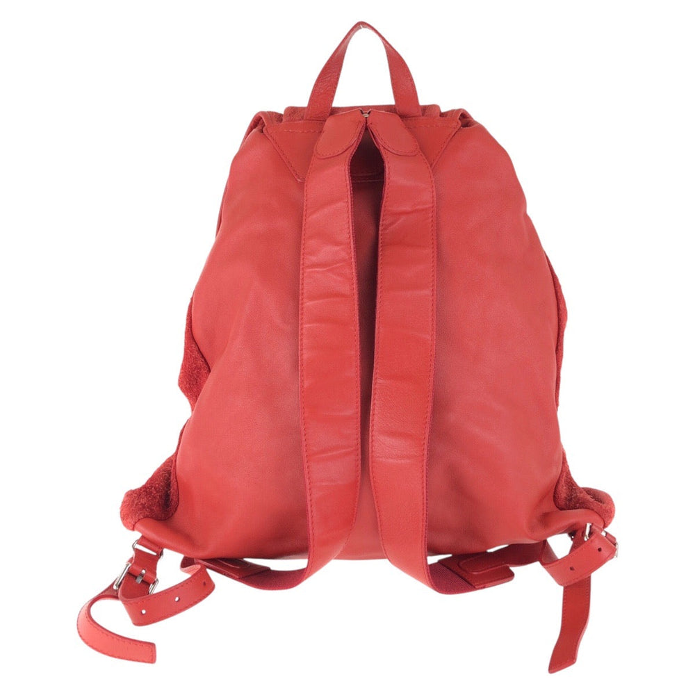 BALENCIAGA Backpack 340139 6410 F 002123 Suede, Leather Red Silver Metal Backpacks, Daypacks, Backpacks, Unisex Traveler Women Used Authentic