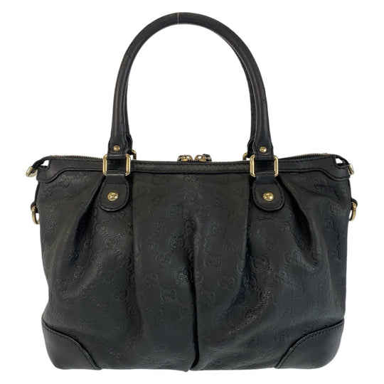 GUCCI Handbag 247902 leather Black GoldMetal Handbag Shoulder Bag 2way Guccisima Sukey Women Used Authentic