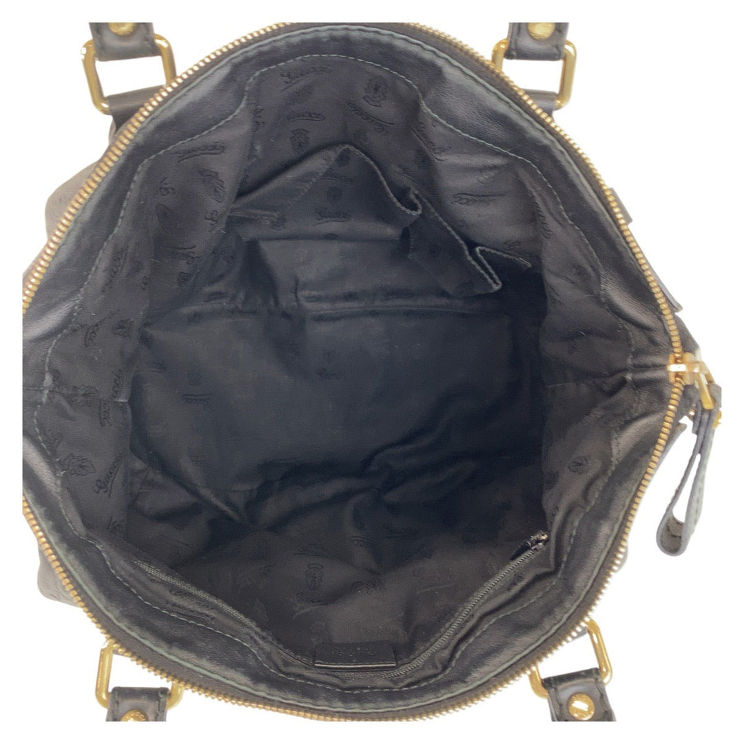 GUCCI Handbag 247902 leather Black GoldMetal Handbag Shoulder Bag 2way Guccisima Sukey Women Used Authentic